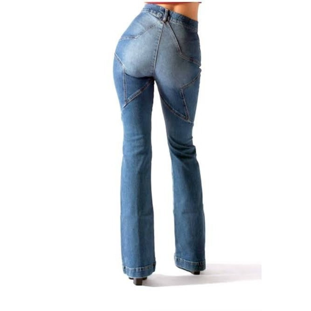 Revice Denim Womens Venus Highrise Star Butt Kick Flare Jeans Sz 24 (24x32) 1434